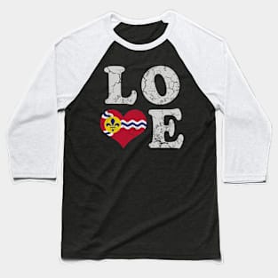 Love St Louis Flag Home Family Vintage Distressed Baseball T-Shirt